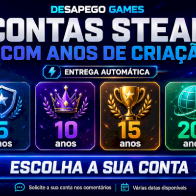 CONTAS STEAM COM ANOS DE CRIAÇÃO - FULL ACESSO - ENTREGA RÁPIDA!