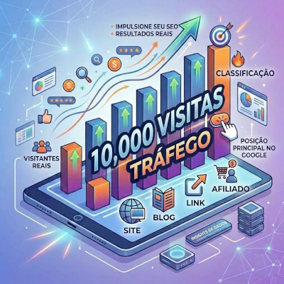10.000 visitas Tráfego Melhorar o posicionamento do seu site blog link Afiliado