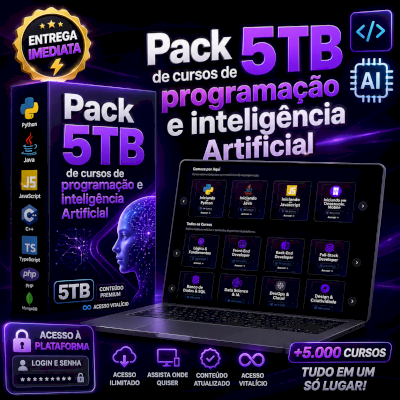 Pack 5TB de cursos de programação e inteligência Artificial