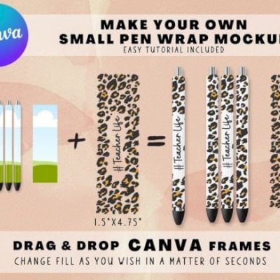 Frames for CANVA - Epoxy Pen Wrap Mockup