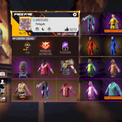 CONTA FREE FIRE- PRIME 8 +SEGUNDO PASSE+RAGNAROK (ANTIGA GEMADA) SEMI FULL PASSE