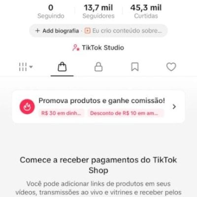 CONTA DO TIKTOK SHOP ATIVO + MONETIZADA +13,7K SEGUIDORES (ENGAJAMENTO REAL)