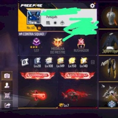 Conta quase prime 6 com aventureiro, máscara do steik, 2 angelical e 2 fitinha