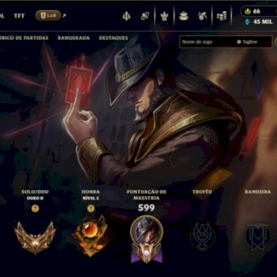 CONTA LOL LV 283 OURO II TODOS OS CHAMPS 163 SKINS