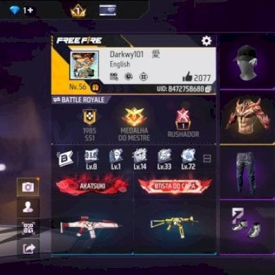 CONTA DE FF TOP COM UMP E XM8 ATT/ALGUMAS COMBINAÇÕES LEGAIS/TROCA NICK E MAIS