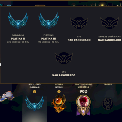 Platina 2 com TODOS os Champs e 264 Skins ( JG / ADC / SUP )