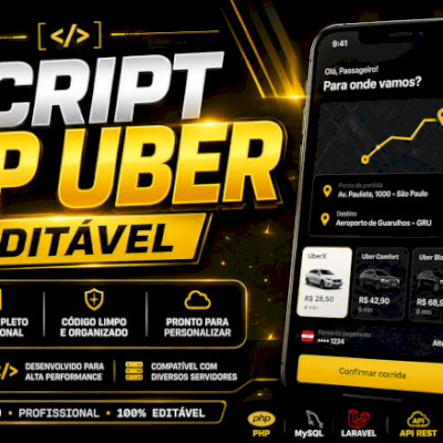 🚖 Script App de Corridas Tipo Uber 100% Editável