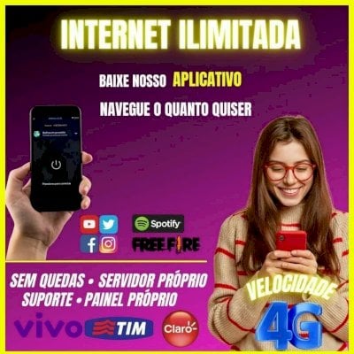 INTERNET ILIMITADA VIA APLICATIVO VIVO TIM E CLARO ANDROID