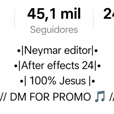 Conta com 45.1k de seguidores (conta viral)