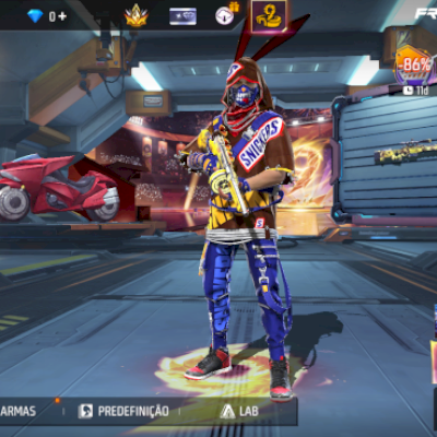 conta super básica, com skin snickers