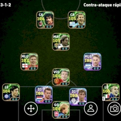 Conta Efootball braba com Gullit 106, Nedved 105, Forlan 105 e mais.