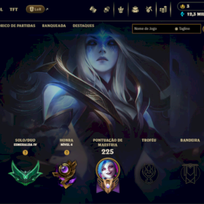 Conta LOL Esmeralda IV - 172 Campeões - 27 Skins