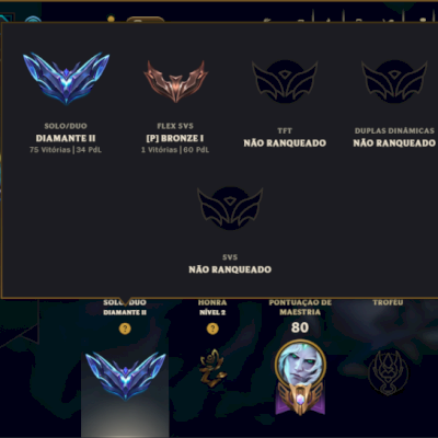 Diamante 2 com 70 Champs e 13 Skins