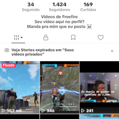 Conta Tiktok focada no ff