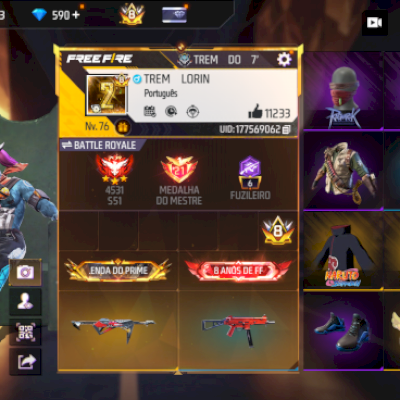 Conta Rara, 721 Peitorais, Calça Angelical, Ragnarok, Ump rubi, Lvl.76 Prime8