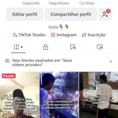 Conta do tik tok super engajada