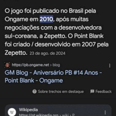 Conta de Point Blank 2007 (ano de lançamento)