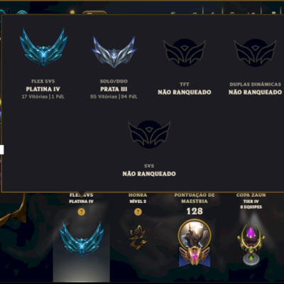 Prata 3 com 70 Champs e 16 Skins ( Mais de 200 Jogos )