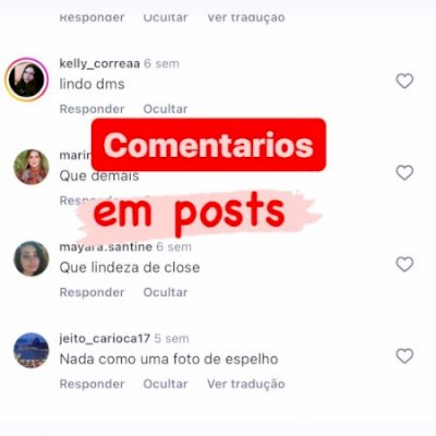 Comentários reais em post do Instagram