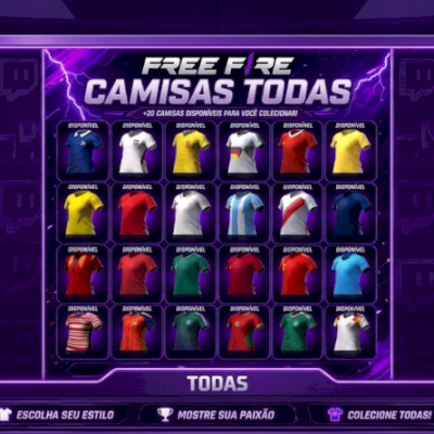 🚨CORRE! TODAS AS CAMISAS DE TIME DO FREE FIRE SUPER BARATAS! (TEMPO LIMITADO)