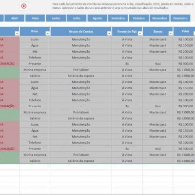 Planilha de Orçamento Pessoal e Familiar em Excel [COMPLETA]