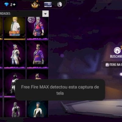 Conta FF com parceria do Naruto