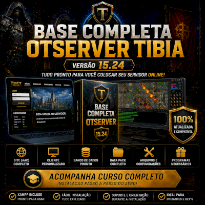 Como Criar Um Otserver Global 15.24V Base e Todos Arquivos + Curso de Instalação