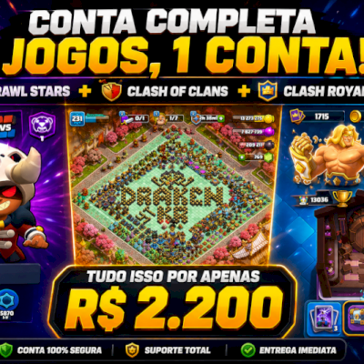 Pacote: Brawl Stars, Clash Royale e Clash of Clans por R$2.200, n vendo separado