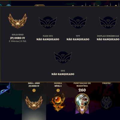 Ouro 4 com 150 Champs e 71 Skins +1 Prestigio da Riven