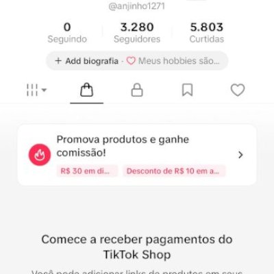 CONTA DO TIKTOK COM SHOP ATIVO +3K SEGUIDORES + LIVES ATIVAS (ENGAJAMENTO REAL)