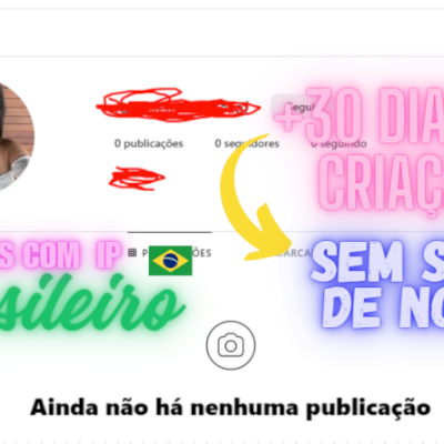 ⭐ CONTAS VAZIAS INSTAGRAM SEM SELO DE NOVO (CRIADAS POR IP BRASILEIRO) 🇧🇷