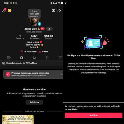 CONTA TIKTOK SHOP 5k a 7k SEGUIDORES BR SEM DOC | PRONTA PARA USO!