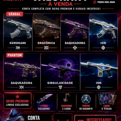 Conta valorant ouro/platina com diversas skins de vandal e phanton