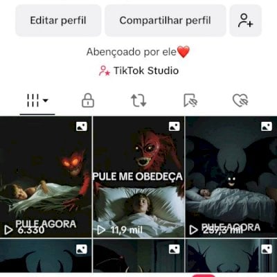Conta Tik Tok com 36.9k de seguidores