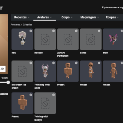 Conta com mais de 10 k de robux gastos em skins