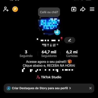 Conta tik tok com mais 60k seguidores reais