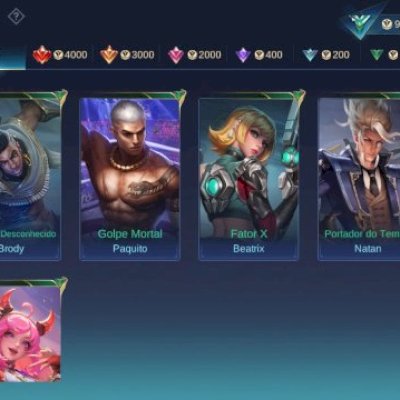 Conta básica mlbb pra jogar de atirador, todos gold laners + emblema adc full