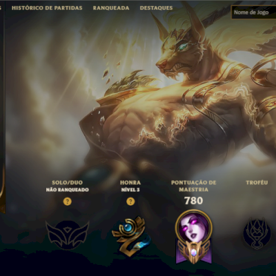 Conta de Lol antiga(2013), lvl 454, todos champs, 206 skins (full acesso)