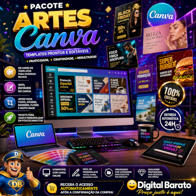 🎨 Pacote de Artes Canva Premium ✨
