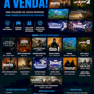VENDA DE CONTA STEAM FULL ACCESS
