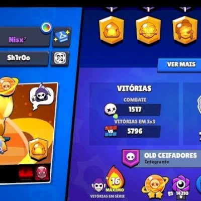 VENDO CONTA DE 2019 BRAWL STARS COM VARIAS SKINS, ALGUMAS SENDO RARAS