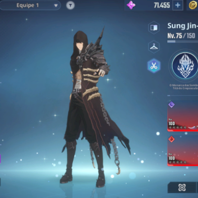 V>Conta Solo Leveling: Arise Level 75 + 71K Núcleos Mágicos + 820 Tiros