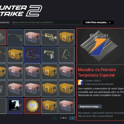 Conta Steam com mais de 700 em caixas e skins