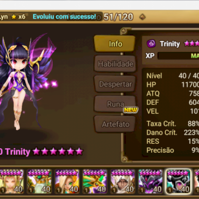 Conta Summoners War GLOBAL 2 LD(Tryinity, Gurkha) 54 nat5 (fora os farmáveis)