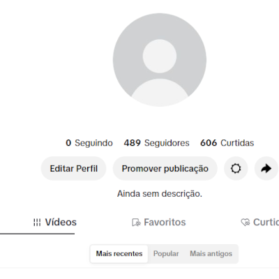 CONTA TIK TOK 489 SEGUIDORES E 606 CURTIDAS (CONTAS TIK TOK)