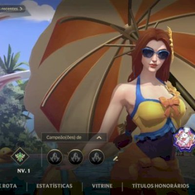 Conta com várias skin de todas as lanes principalmente Sup e JG.