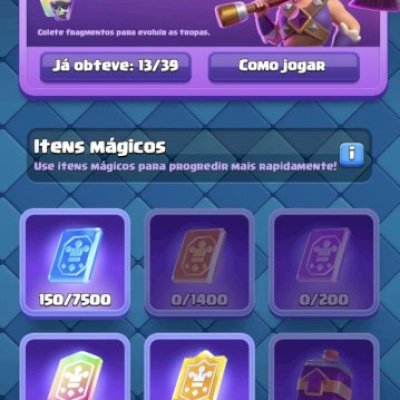 Conta top 13 evolução e 6 heróis