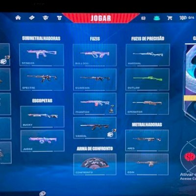 CONTA VALORANT SKIN PARA TODAS AS ARMAS