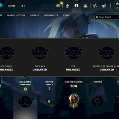 CONTA LOL MMR PLATINA COM 5 SKINS