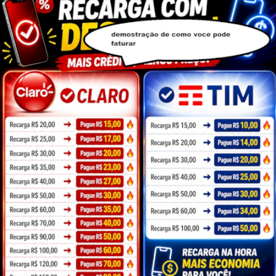 Site de recarga de celular pela metade do preço